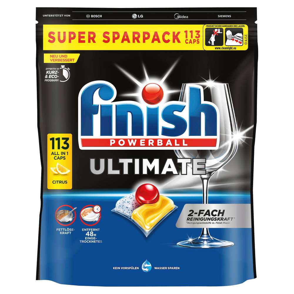 Produktabbildung Finish Spülmaschinen-Caps Powerball, Ultimate Citrus