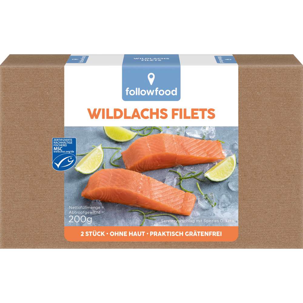 Produktabbildung followfish Wildlachs Filet, tiefgekühlt