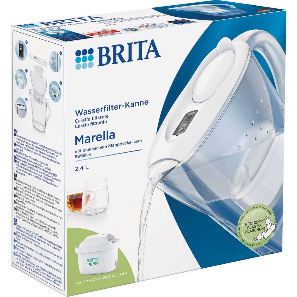 Produktabbildung Brita Wasserfilter-Kanne Marella weiß inkl. Maxtra Pro
