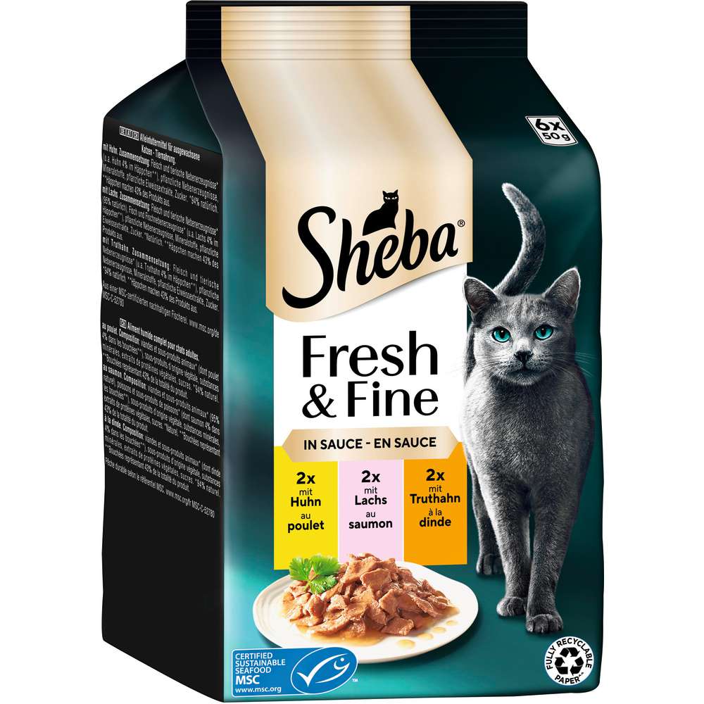 Produktabbildung Sheba Katzen-Nassfutter Fresh & Fine, Huhn/Truthahn/Lachs