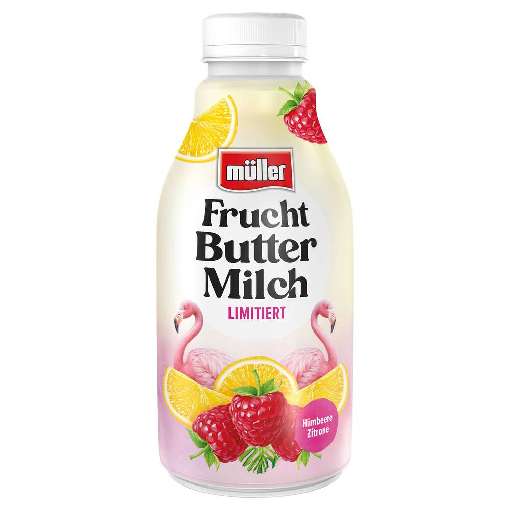 Produktabbildung Müller Fruchtbuttermilch, Himbeere Zitrone