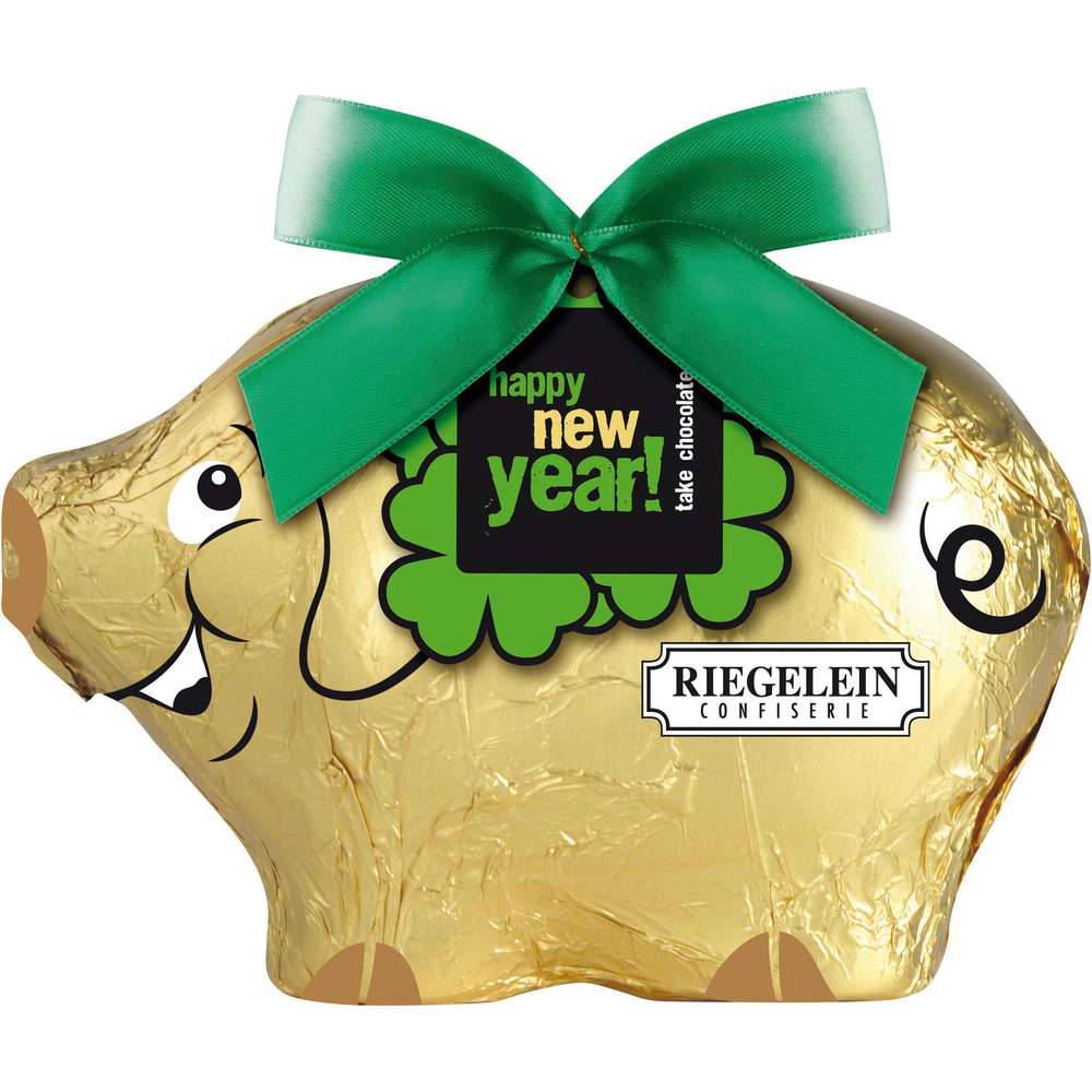 Produktabbildung Riegelein Schoko-Glücksschwein, mit Dekor