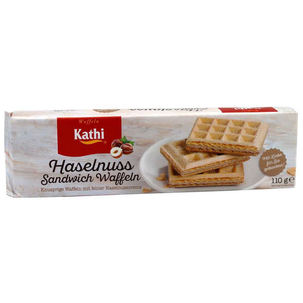 Produktabbildung Kathi Haselnuss Sandwichwaffeln