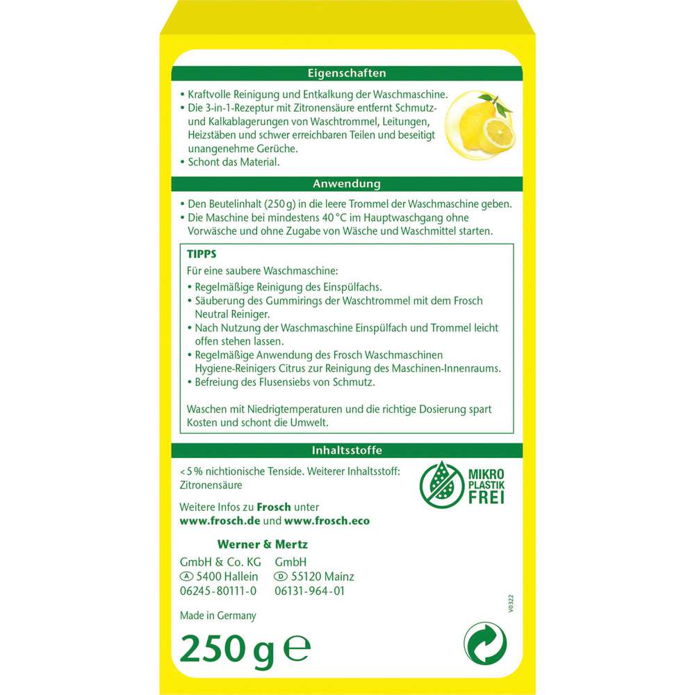 Produktabbildung Frosch Waschmaschinen Hygiene Reiniger
