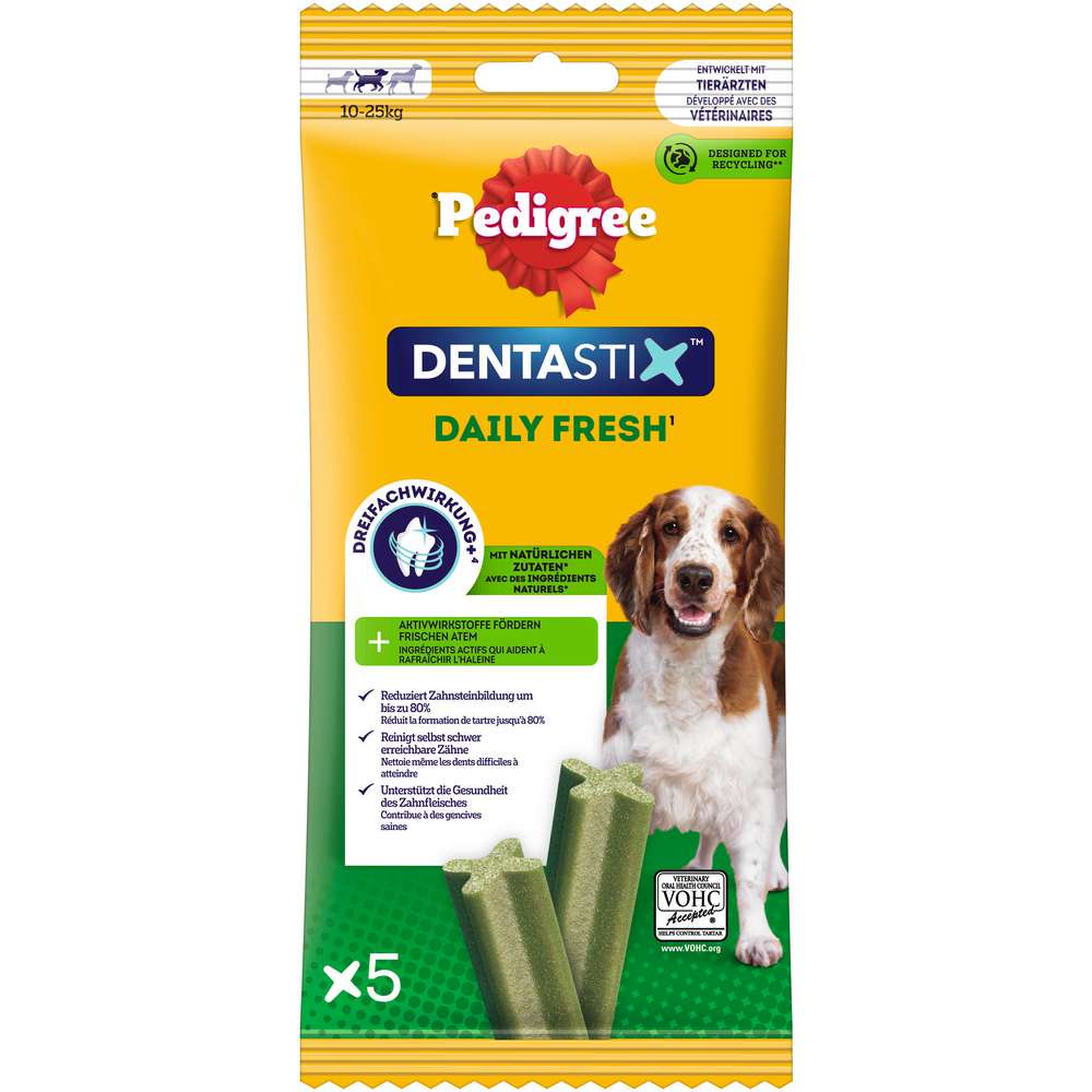 Produktabbildung Pedigree Hunde-Snack, Dentastix Kaustangen, Daily Fresh, medium