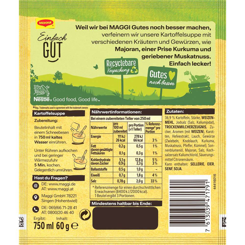 Produktabbildung Maggi Kartoffelcremesuppe