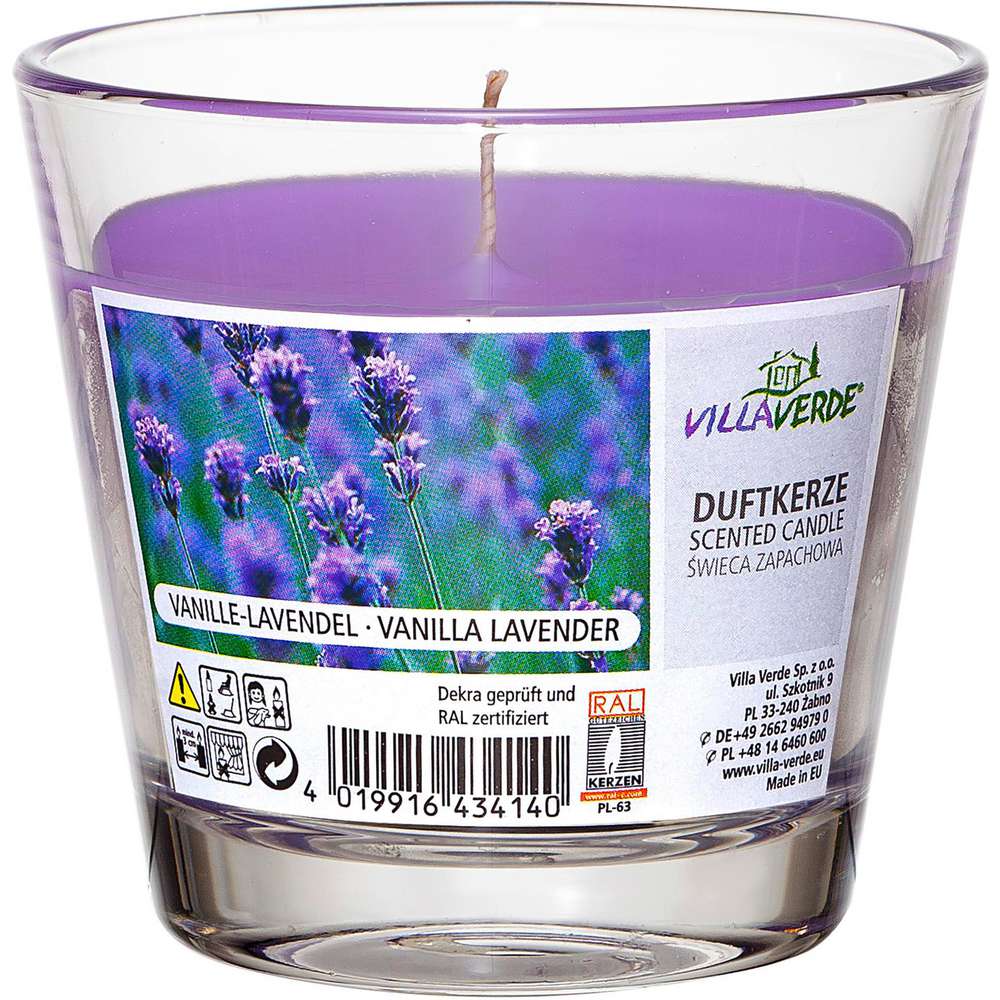 Produktabbildung Villa Verde Duftkerze im Glas, Vanille-Lavendel