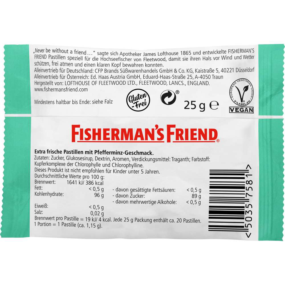 Produktabbildung Fisherman's Friend Minze Pastillen