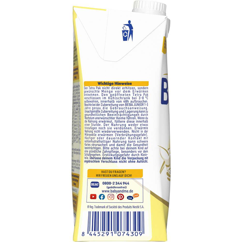 Produktabbildung Nestle Beba Junior Milchgetränk