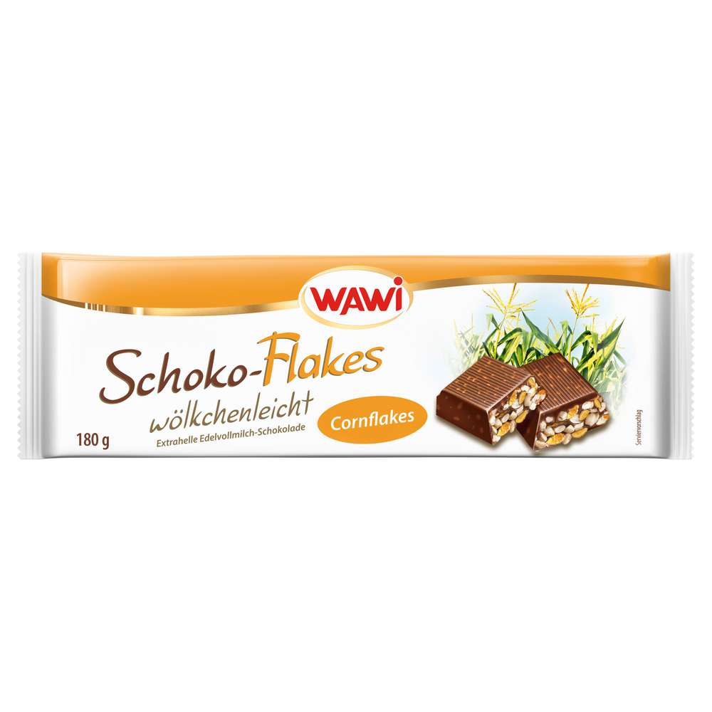 Produktabbildung Wawi Puffreisschokolade, Schoko Flakes, Cornflakes