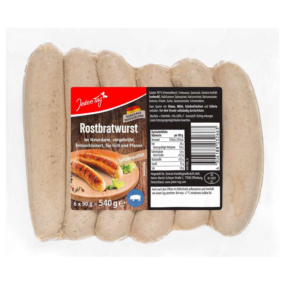 Produktabbildung Jeden Tag Bratwurst, weiß