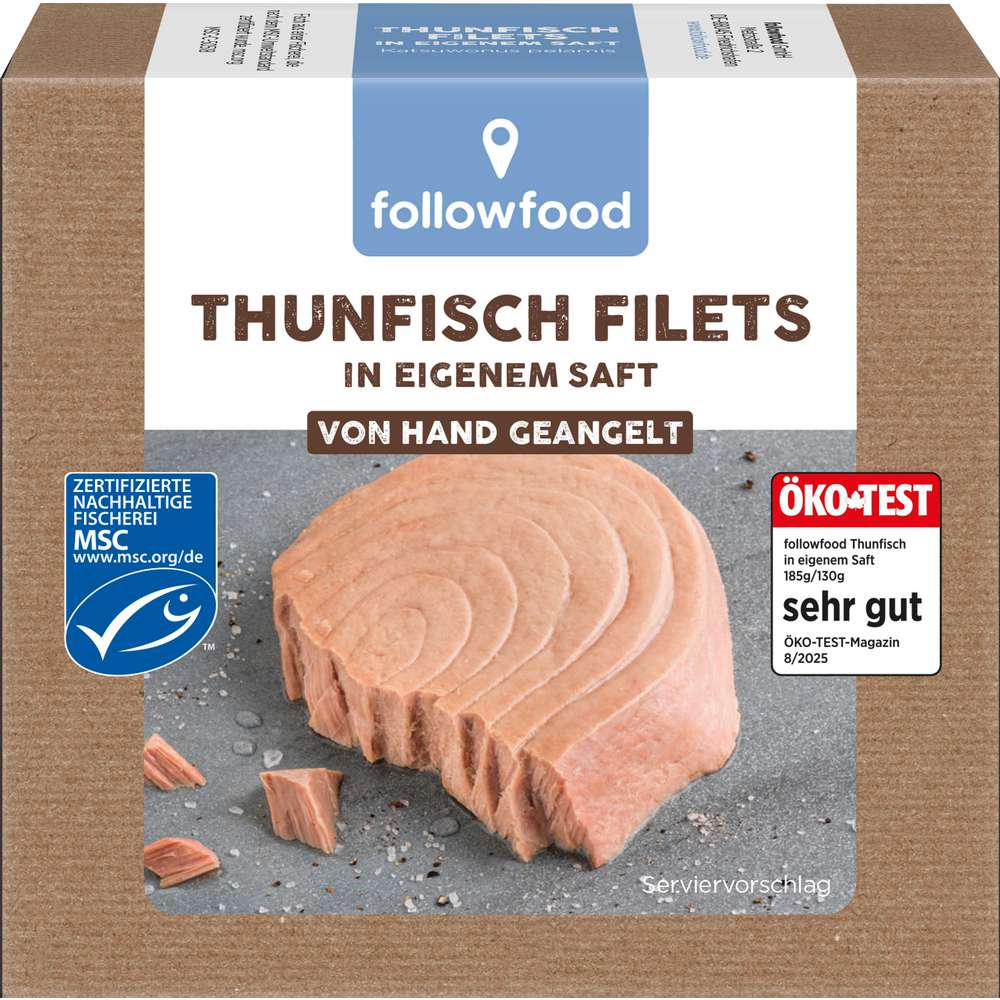 Produktabbildung followfood MSC Thunfisch Filets, Natur
