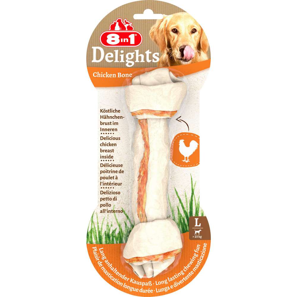 Produktabbildung 8in1 Hunde-Snack Kauknochen Delights, Huhn