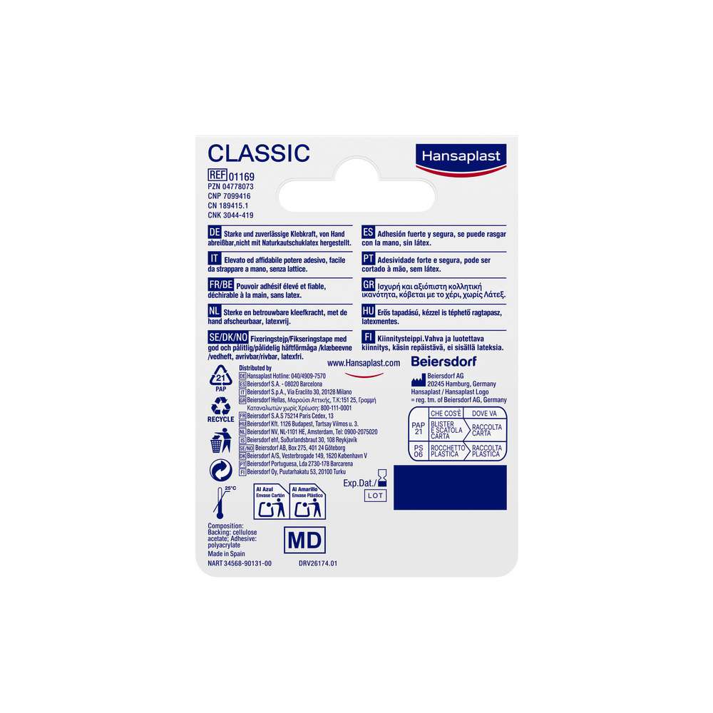 Produktabbildung Hansaplast Fixierpflaster, Classic, 5 m x 2,5 cm