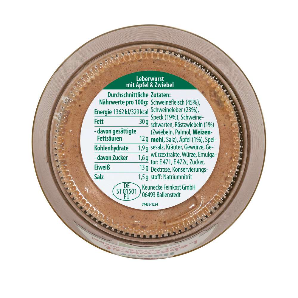 Produktabbildung Harzer Leberwurst, mit Apfel und Zwiebel