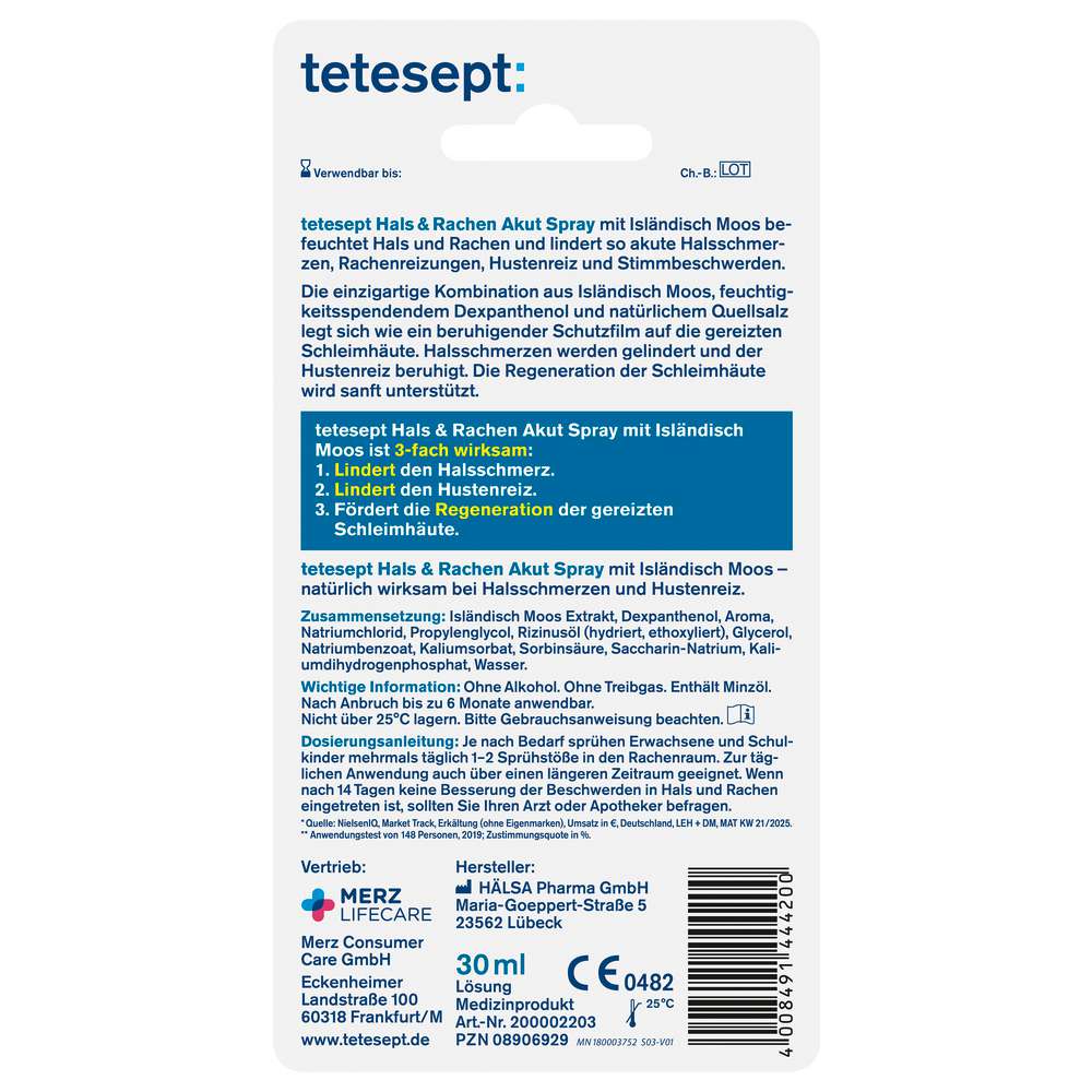 Produktabbildung tetesept Hals & Rachen Spray