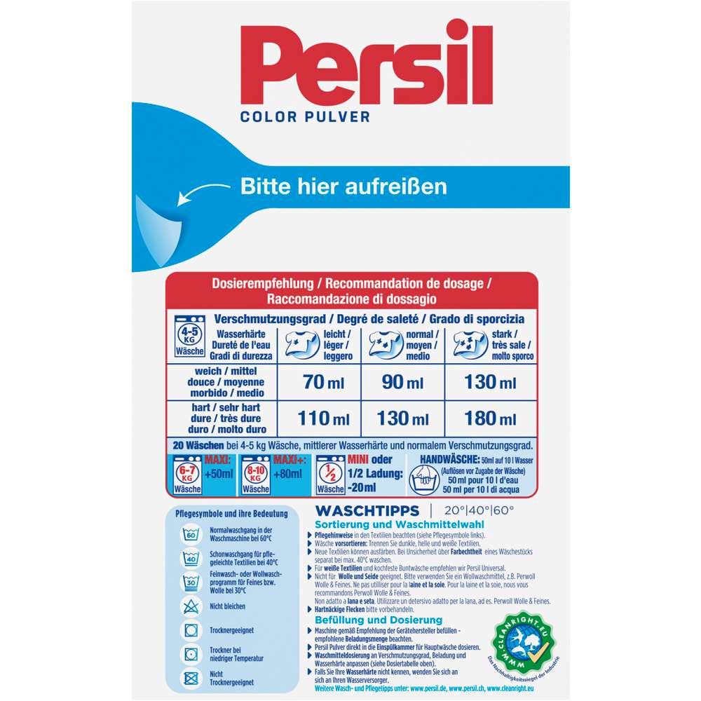 Produktabbildung Persil Color-Waschmittel, Pulver, tiefenrein