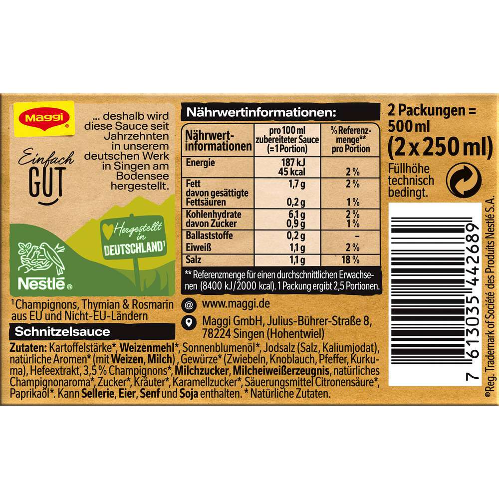 Produktabbildung Maggi Delikatess-Sauce, Schnitzel