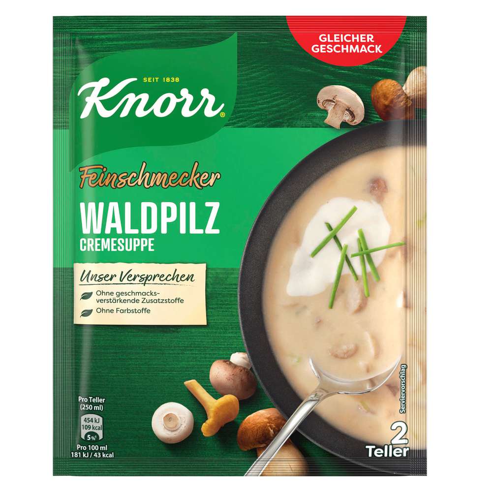 Produktabbildung Knorr Waldpilz-Cremesuppe, Feinschmecker