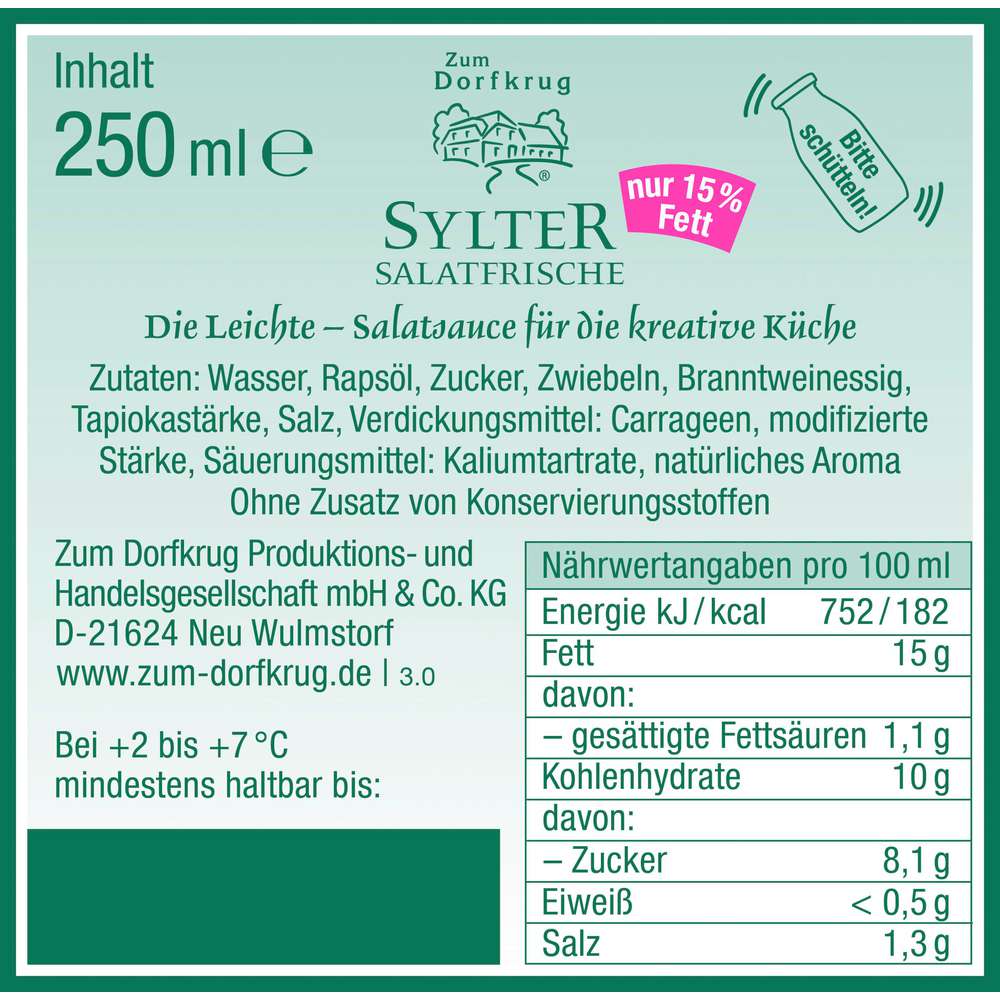 Produktabbildung Zum Dorfkrug Salatsoße Die Leichte