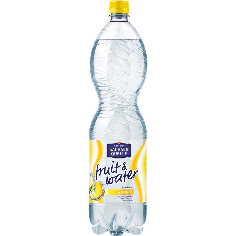 Produktabbildung Ileburger Sachsen Quelle Grapefruit Mineralwasser Fruit & Water, ohne Kohlensäure, kalorienarm