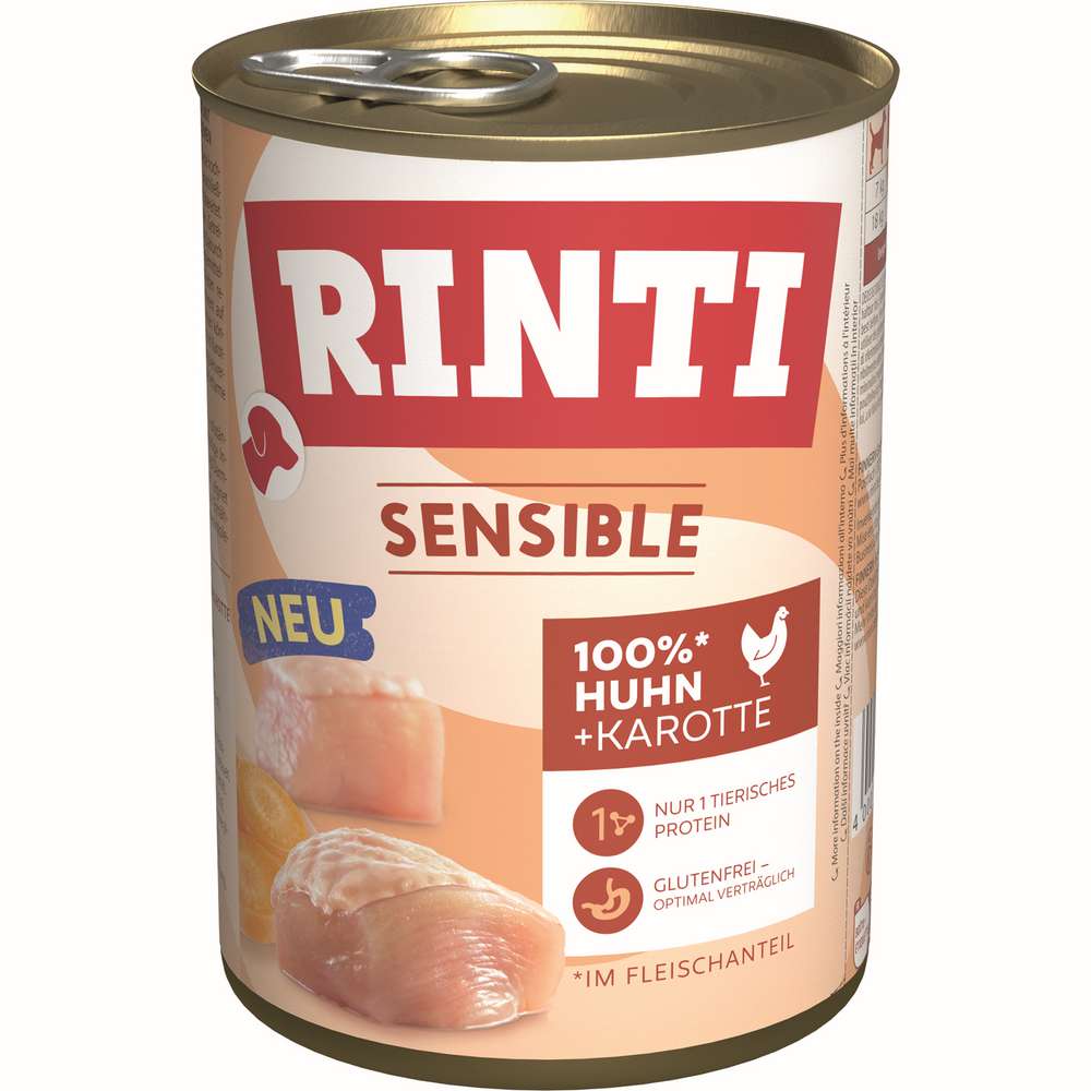 Produktabbildung Rinti Hunde-Nassfutter Sensible, Huhn/Karotte