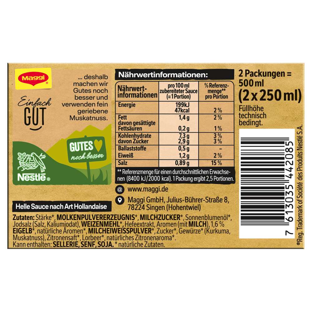 Produktabbildung Maggi Delikatess-Sauce, Hollandaise