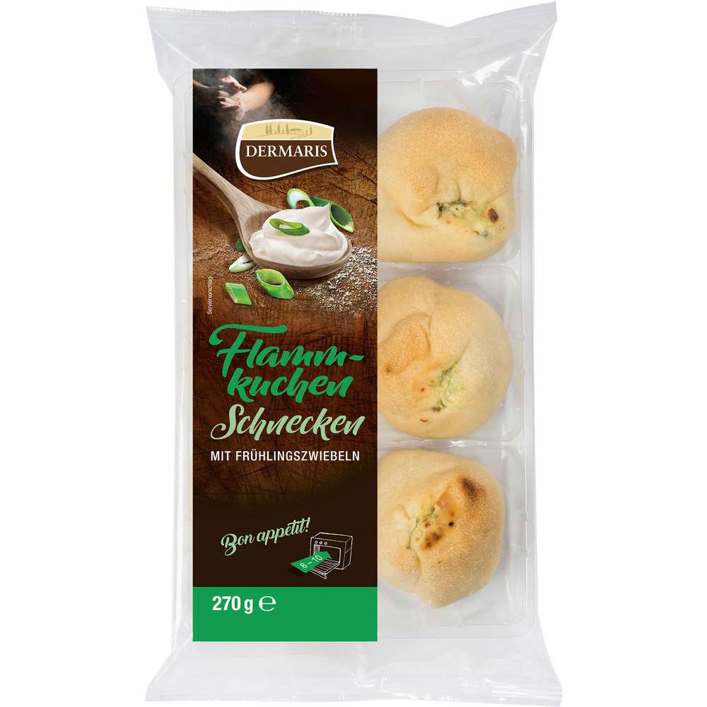 Produktabbildung Dermaris Aufback-Flammkuchenschnecken, Frühlingszwiebel