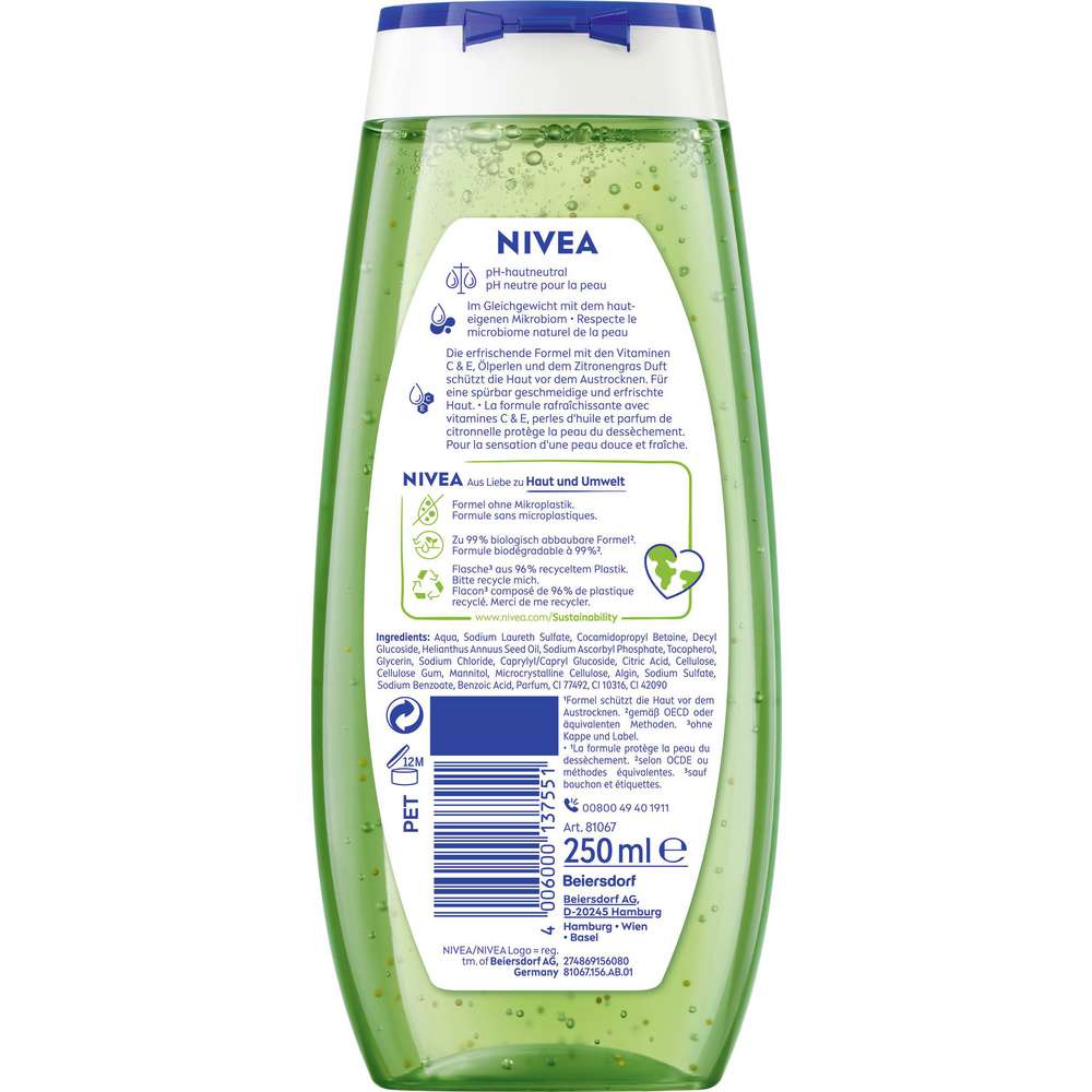 Produktabbildung Nivea Duschgel, Lemongrass & Oil