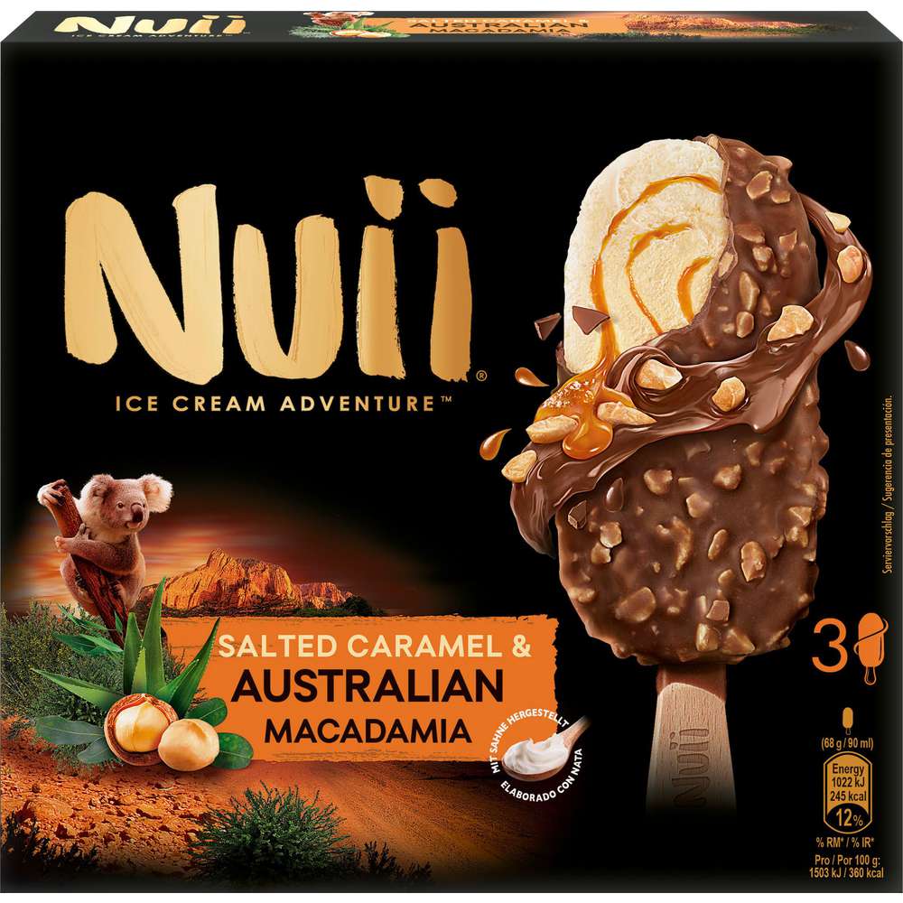 Produktabbildung Nuii Stiel-Eis, Salted Caramel & Macadamia