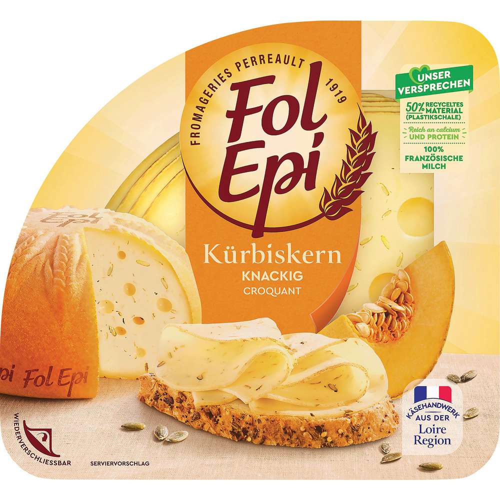 Produktabbildung Fol Epi Käsescheiben, Kürbiskern