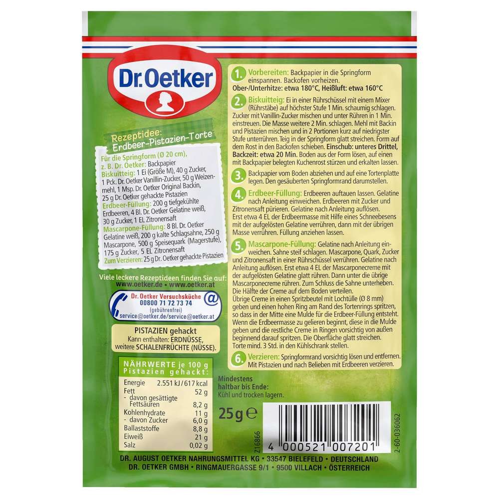 Produktabbildung Dr. Oetker Pistazien gehackt