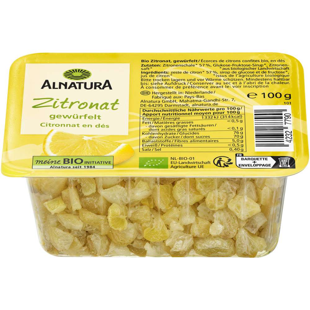 Produktabbildung Alnatura Bio Zitronat, gewürfelt