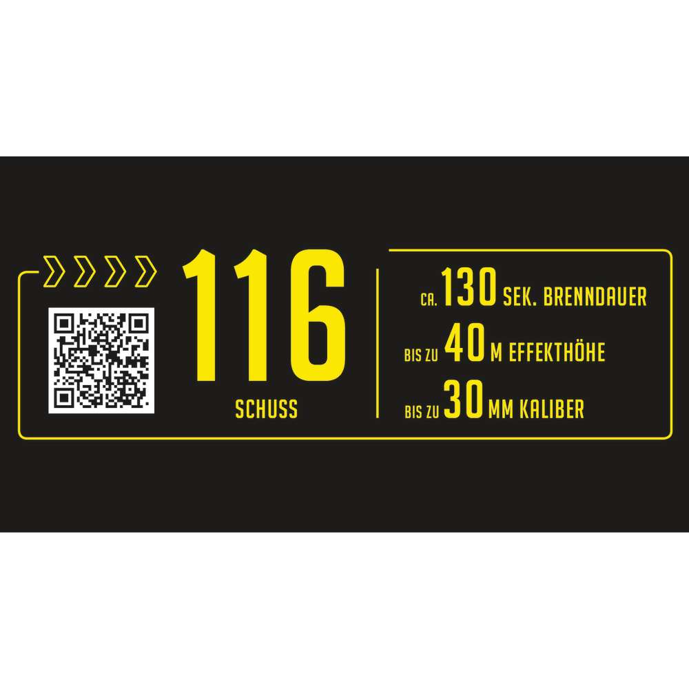 Produktabbildung Comet Feuerwerks-Batterie, Cold Steel - Black Cat