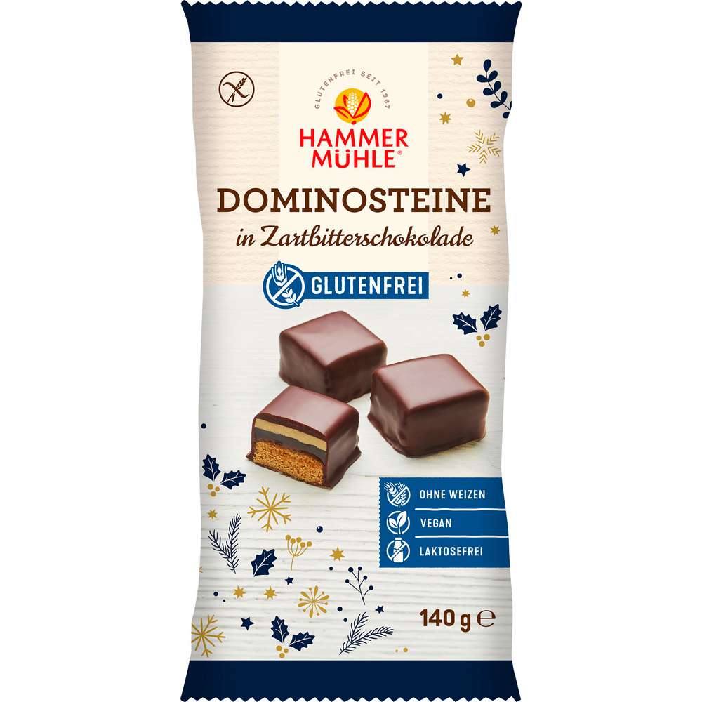 Produktabbildung Hammermühle Dominosteine Zartbitter, glutenfrei