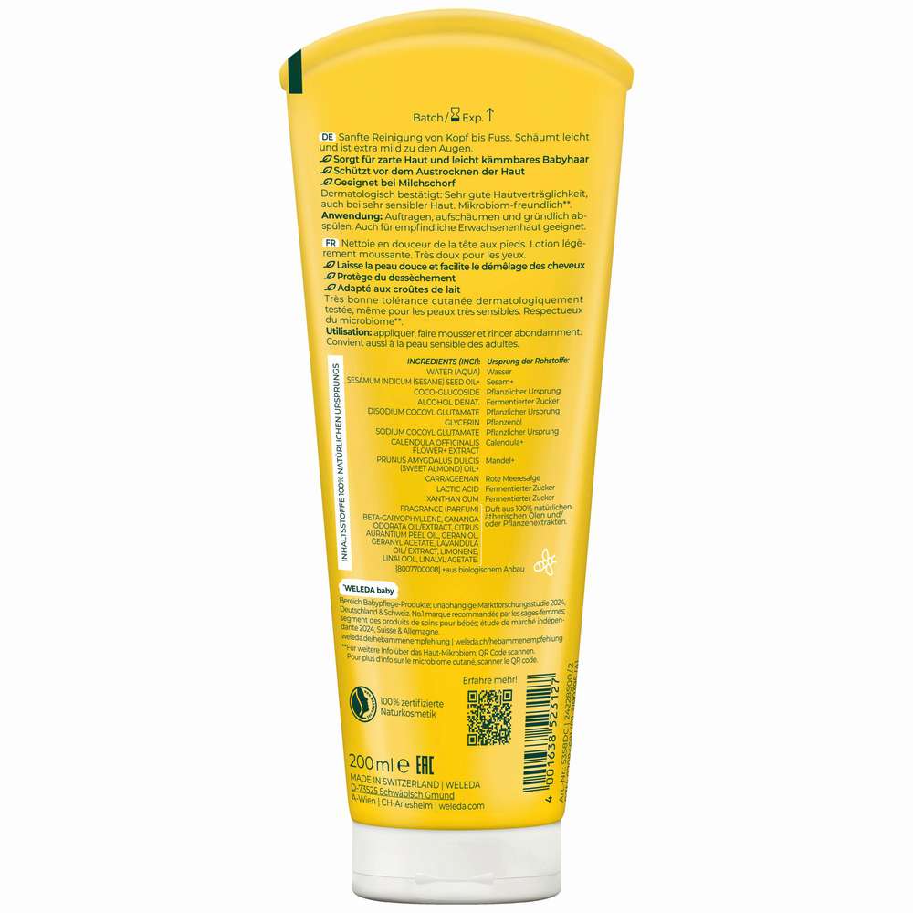 Produktabbildung Weleda Waschlotion & Shampoo Baby, Calendula