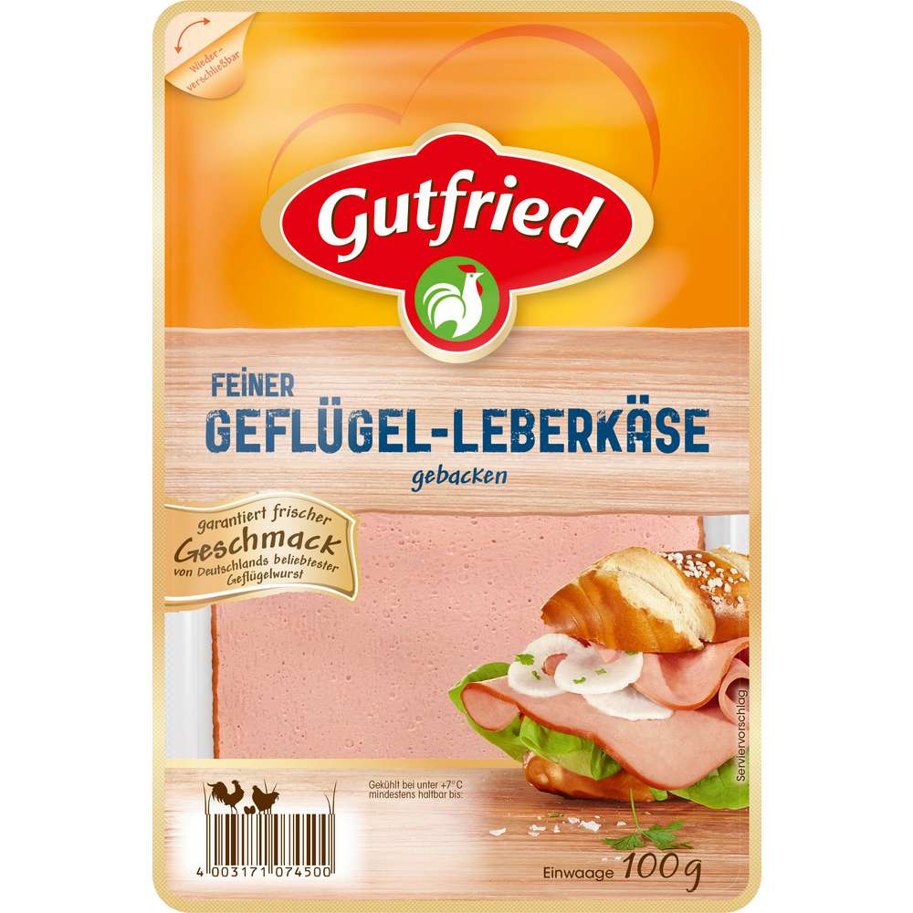 Produktabbildung Gutfried Geflügel-Leberkäse, geräuchert