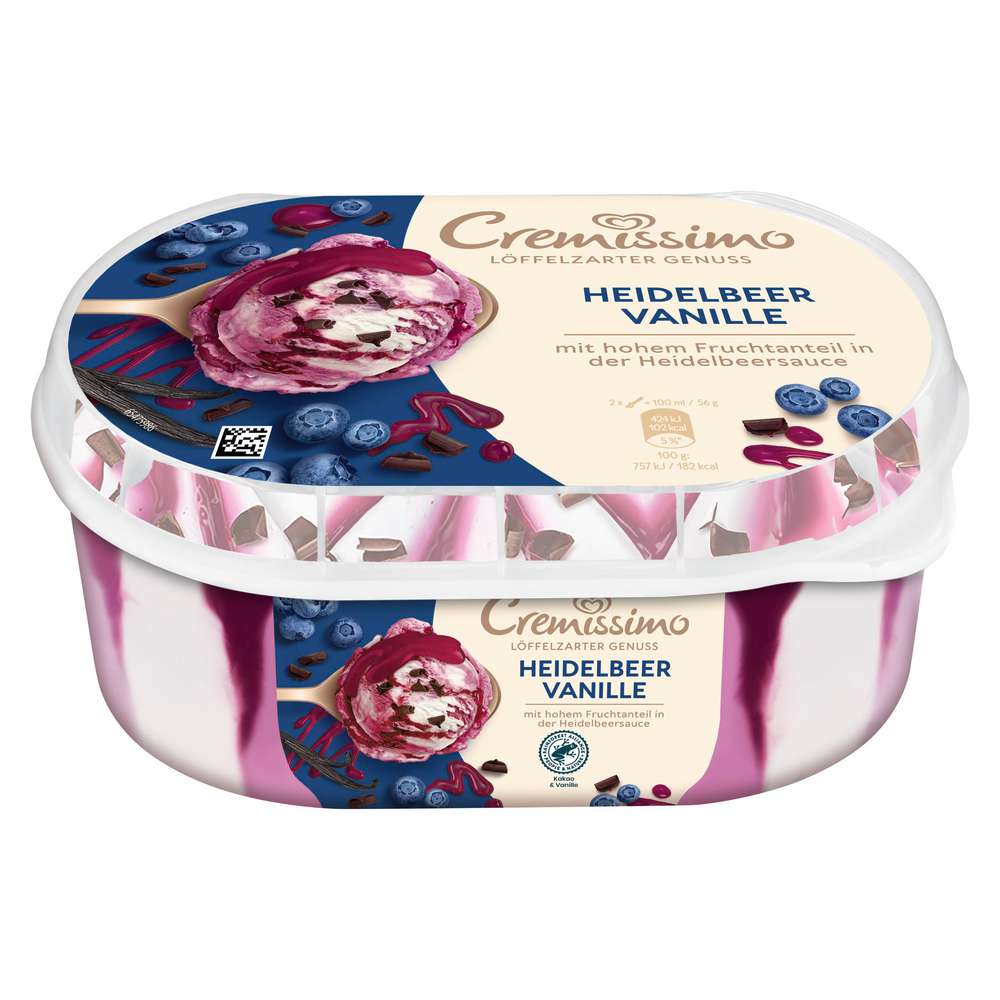 Produktabbildung Langnese Eis Cremissimo, Heidelbeer Vanille