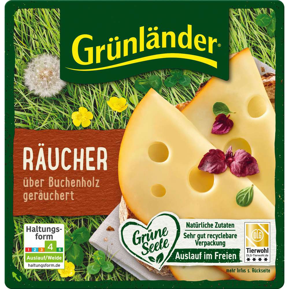 Produktabbildung Grünländer Käsescheiben Räucher