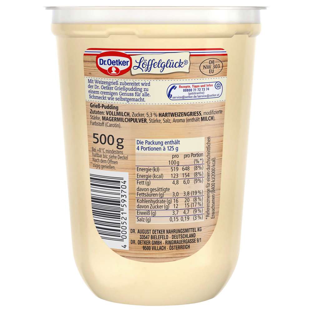Produktabbildung Dr. Oetker Grieß Pudding Löffelglück