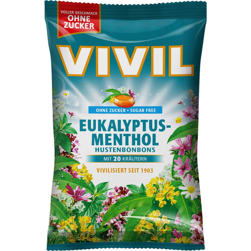 Produktabbildung Vivil Hustenbonbon, Eukalyptus-Menthol, ohne Zucker