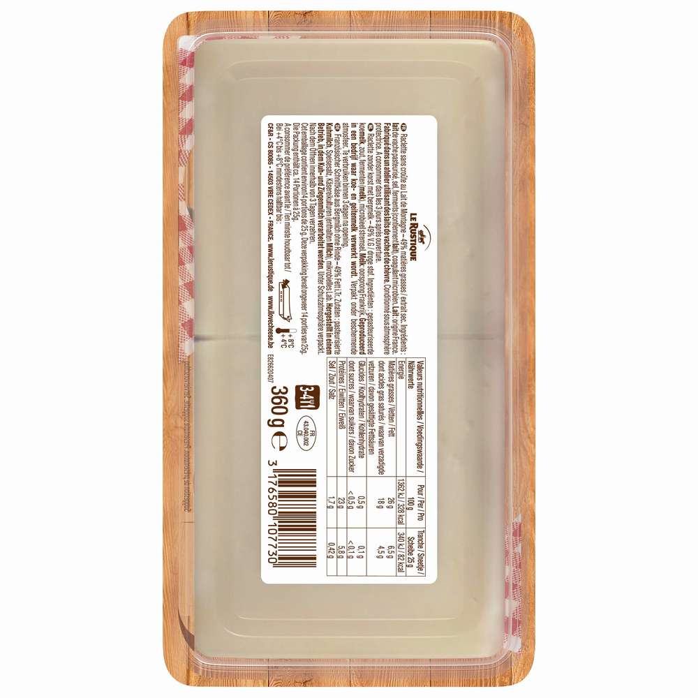 Produktabbildung Le Rustique Raclette Käsescheiben, natur - ohne Rinde