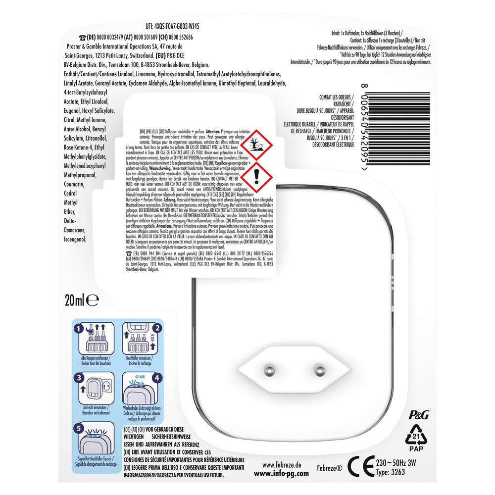 Produktabbildung Febreze Duftstecker 3V Starter-Set, Vanille