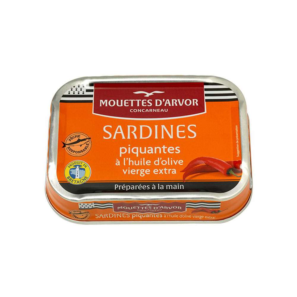 Produktabbildung MOUETTES D'ARVOR Sardinen in Olivenöl pikant