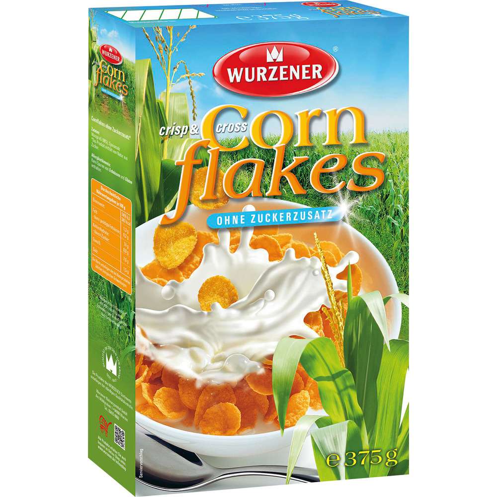 Produktabbildung Wurzener Cornflakes Crisp & Cross ohne Zuckerzusatz