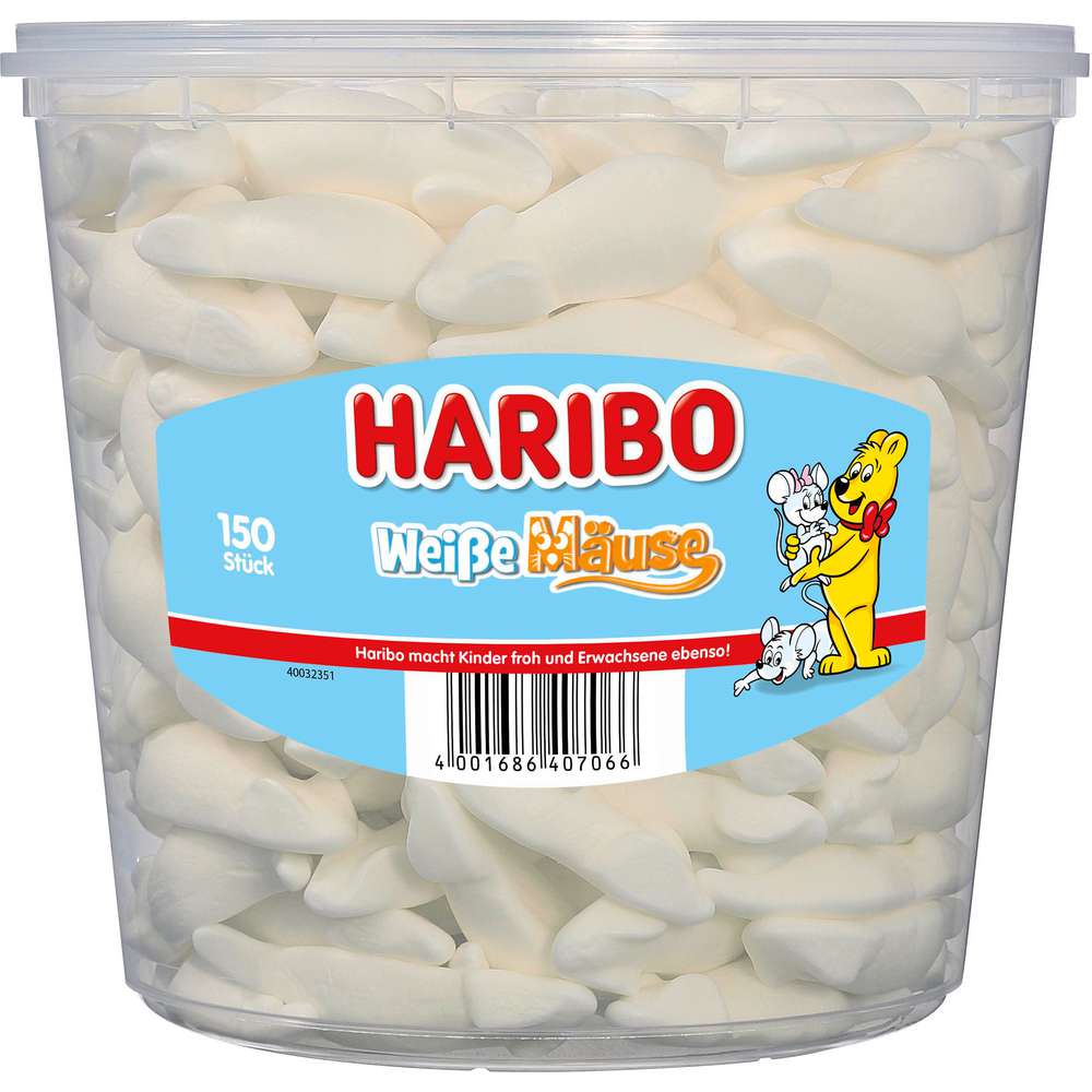 Produktabbildung Haribo Fruchtgummi, Weisse Mäuse