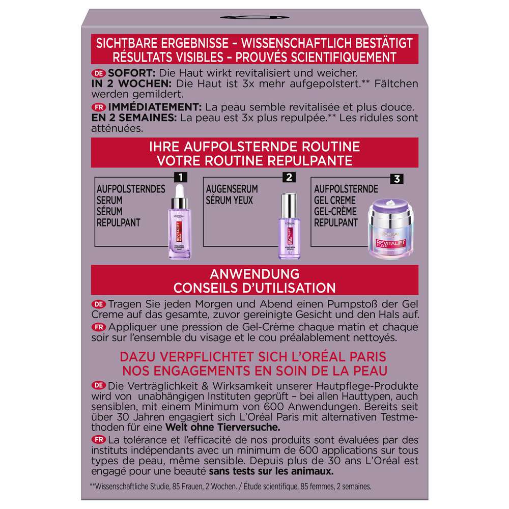 Produktabbildung L´Oreal Revitalift, Filler + Hyaluronsäure, Gel-Creme