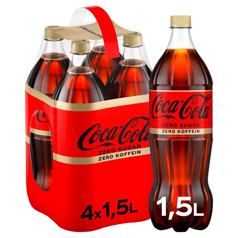 Produktabbildung Coca Cola Cola Zero, koffeinfrei (4x 1,500 Liter)
