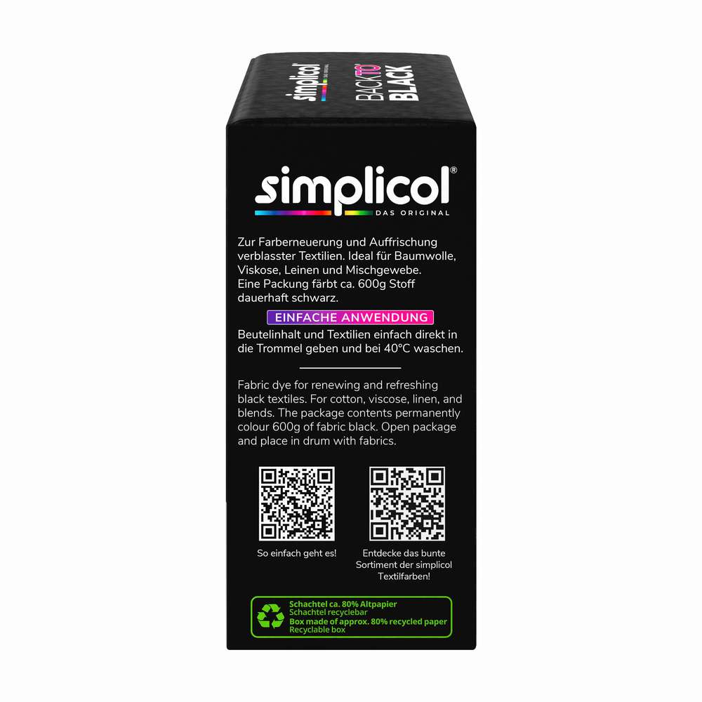 Produktabbildung simplicol Textilfarbe Back to Black