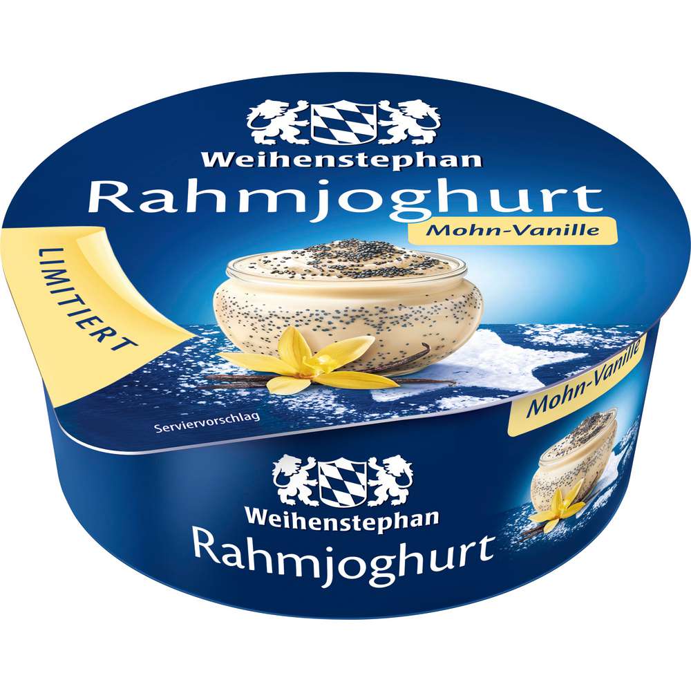 Produktabbildung Weihenstephan Rahmjoghurt, Mohn-Vanille